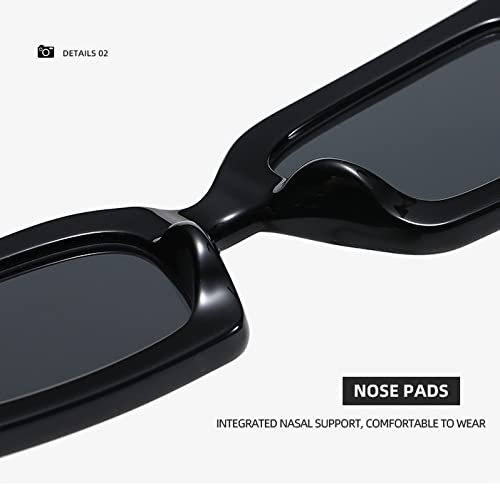 Petites lunettes de soleil carrées de luxe avec finition rétro - 4