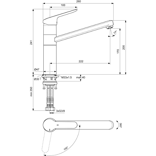 Robinet basse pression Ideal Standard Ceraflex avec technologie BlueStart - 5