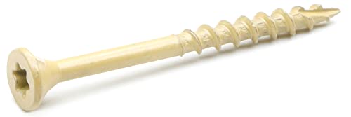 Image of Deck Screws, Exterior Wood Screws #8 x 2 Inch 100 Pcs, Carbon Steel Star Drive and Coarse Threads, Anti-Corrosion, Tan Coated Screws for Decks, Fences and Other Outdoor Use | by IMSCREWS