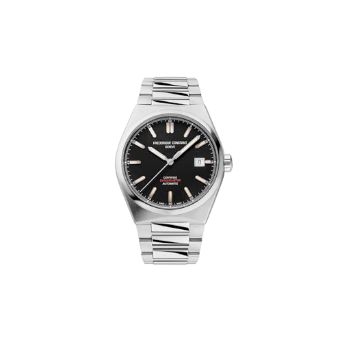 Image of Frederique Constant Mens Swiss Automatic Highlife COSC Silver-Tone Stainless Steel Watch with Bracelet and Additional Black Nubuck Leather Strap, Style: FC-303BBG3NH6B