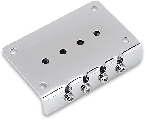 Miniatura 3 de Puente de cola de guitarra de 4 cuerdas para caja de puros, repuesto de piezas de ukelele de guitarra eléctrica, cromo