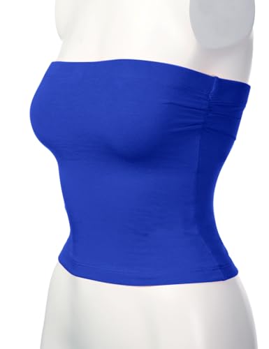 Image of Women's Shapewear Tube Tops Strapless Ruched Built-in Shelf Bra Casual