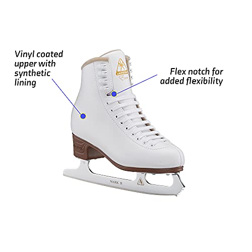 Jackson Ultima Excel Ice Skates for Women - Girls Ice Skates - Toddler Ice Skates - Comfortable Figure Skates for Ice Skating & Recreational Figure Skating, Size 6 Medium Width – White