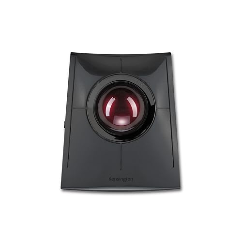 Kensington Mouse Trackball SlimBlade Pro Wireless, Bluetooth e Ricaricabile per Windows e mac OS, Design Ergonomico Ambidestro e Tracciamento Ottico, Sfera da 55 mm, Nero/Rosso (K72080WW)