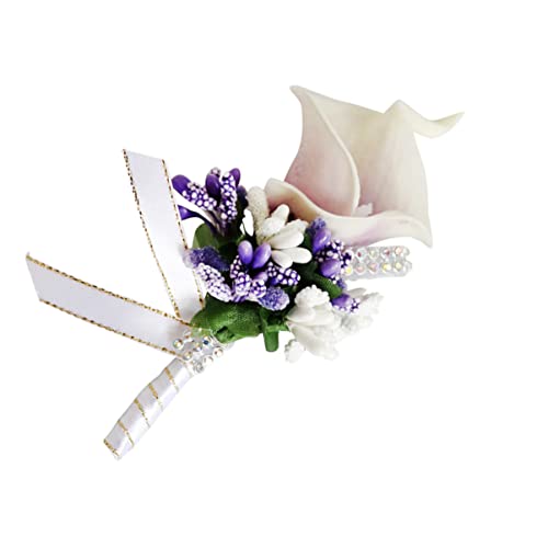 Alipis 1 Pc Broches para La Boda Pétalo Flor del Novio Boutonniere De La Boda Ramillete De Diamantes De Imitación Nupcial Alfiler De Flor Broche De Flor Ramillete De Novio Women Paseo