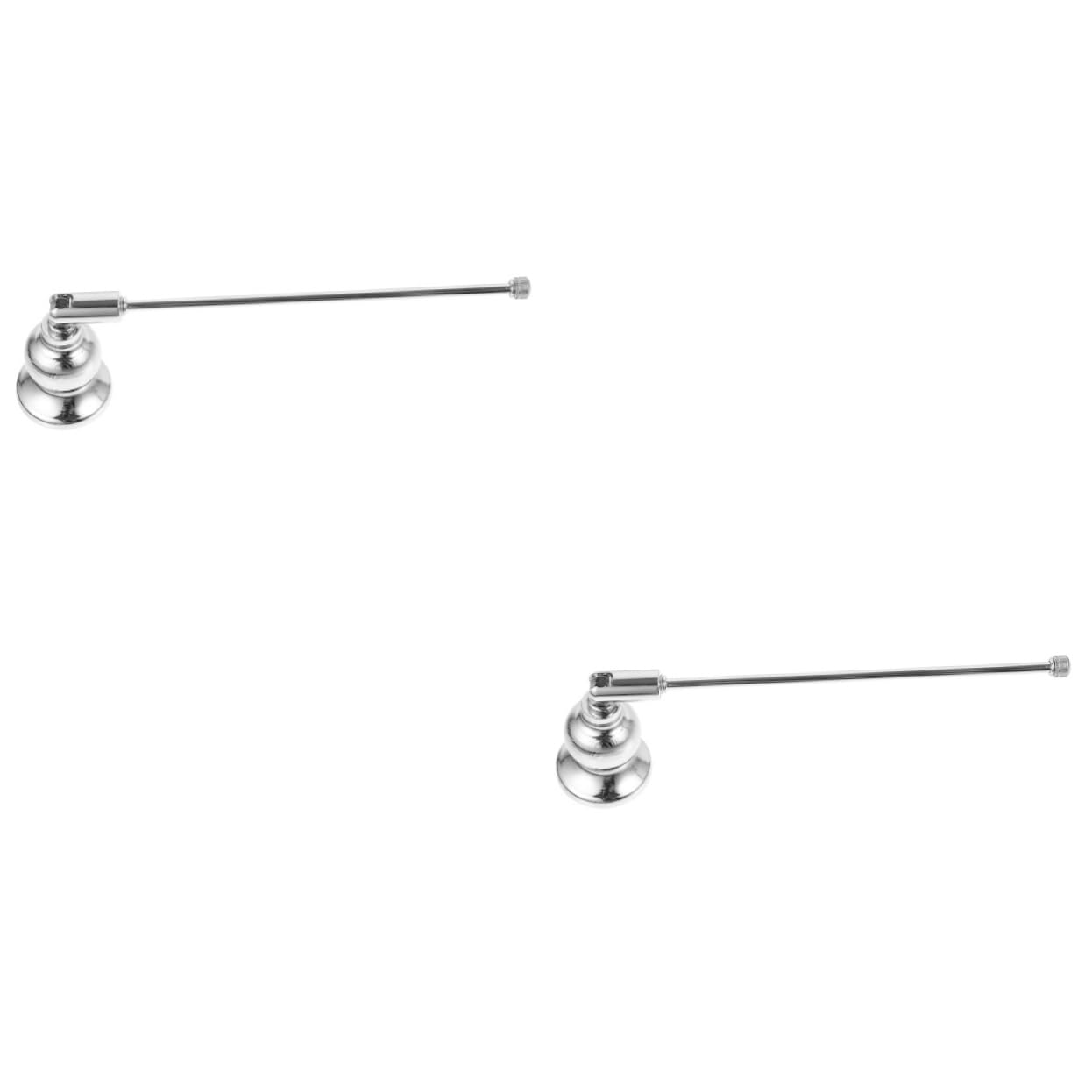 Apagavelas de mecha PRETYZOOM en hierro plateado para apagar velas sin humo (2 piezas)