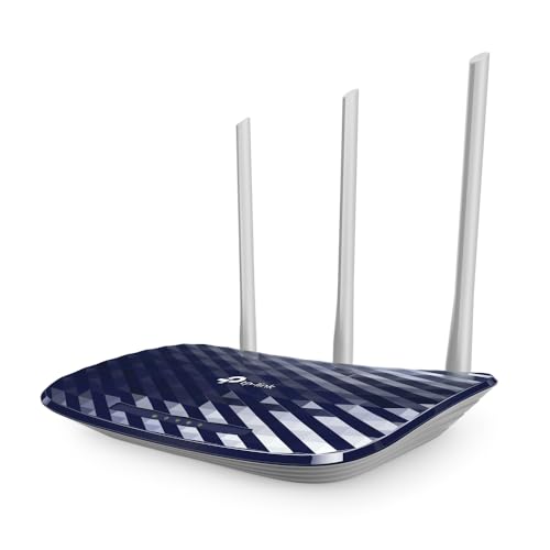 TP-Link AC750 Dual Band Wireless Cable Router, 4 10/100 LAN + 10/100 WAN Ports, Support Guest Network and Parental Control, 750Mbps Speed Wi-Fi, 3 Antennas (Archer C20) Blue, 5 GHz view 1