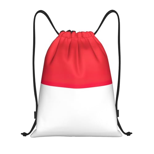 Indonesian flag print Drawstring Bag Sack Gym Bag Ditty Bag for Gym Traveling, Hiking, Yoga, Shopping for Adult - Main Image