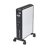 De'Longhi (デロンギ) マルチダイナミックヒーター MDHU15-BK 電気ヒーター ゼロ風暖房 節電 直感操作クリックノブ リモコン付き 表面温度約60℃ 節電 [10-13畳] [ピュアホワイト×マットブラック] デロンギファミリー登録で5年保証