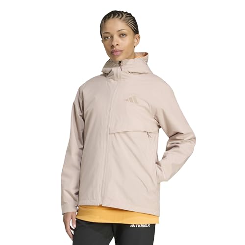 adidas Women's Terrex Multi 2 Layer Climaproof Rain Jacket, Wonder Taupe, Medium