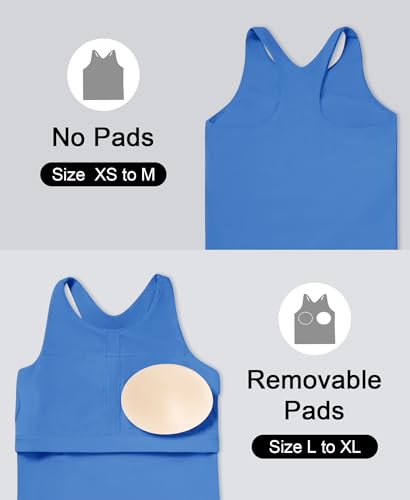 Image of DOCUMO Girls Tank Tops Double Lined Racerback Crop Tops for Kids Sleeveless Workout Tops for Dance, Yoga, Running, Sports
