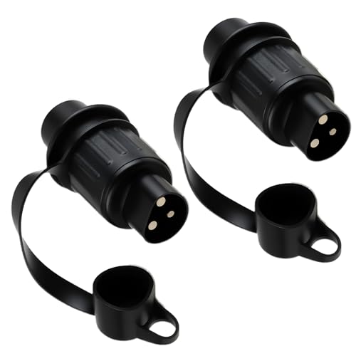 2 Pieza Enchufe 3pines Tractor 12V DIN 9680 CE ROHS Impermeable Enchufe Y Zócalo Tractor 3 Pines Para Remolques, Maquinaria Agrícola, Conectores de 3Pines para Caravanas, Barcos, Autocaravanas, Coches