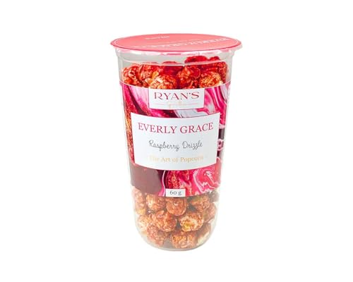 Everly Grace Popcorn – Raspberry Drizzle, 60 g – Vasos de palomitas con frambuesa, cereza acerola y remolacha de nuestra fábrica en Augsburgo, Alemania