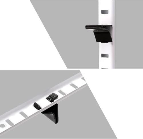 Image of Shelf Clips, Hosrnovo Adjustable Shelf Brackets for 255 Standard Pilaster, Heavy Duty Metal Shelving Brackets Clips for Kitchen Cabinet Bookcase (Black) (14)