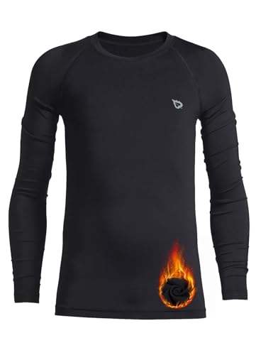 baleaf Boys Thermal Compression Shirts Youth Long Sleeve Fleece Base Layer Soccer Football Cold Gear