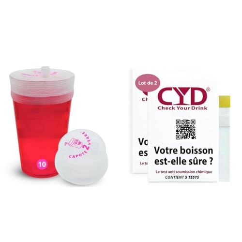 Anti GHB kit de protection avec 10 tests CYD et cache verres
