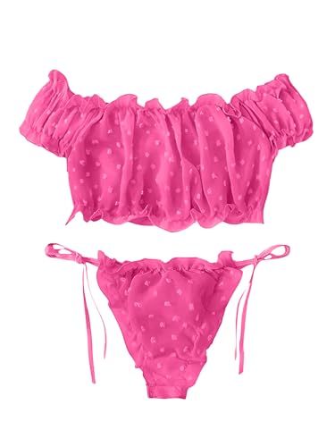 Image of Lilosy Sexy Stretch Ruffle Tie Sheer Mesh Lingerie Set Outfits