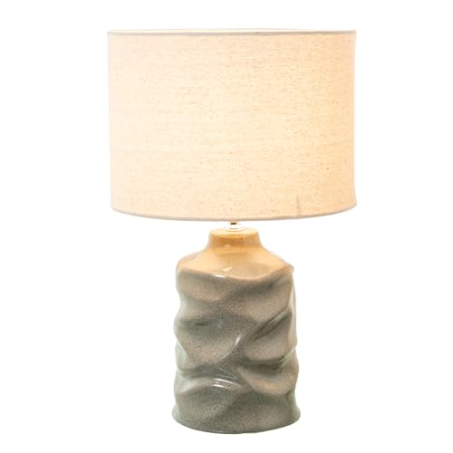 Lampe à poser en céramique grise E14 40W 25x40cm pour table