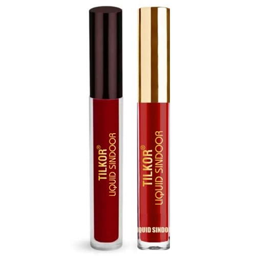Image of TILKOR Ethnic Elegance: Liquid Sindoor - Smudge-Proof Formula - Skin-Friendly & Safe - Travel-Friendly Packaging - Perfect for Festivals & Special Occasions (Maroon)