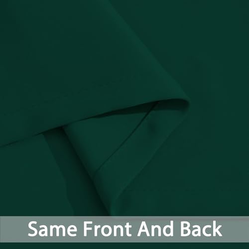 Yakamok Wide Thermal Blackout Patio Door Curtain Panel, Dark Green Grommet Sliding Door Insulated Curtains, Extra Wide Curtains for Sliding Glass Door, Emerald Green, W52 x L84, 1 Panel