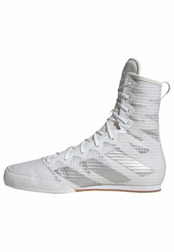 adidas Unisex-Adult Box Hog 4 Boxing, White/Silver Metallic/Black, 10