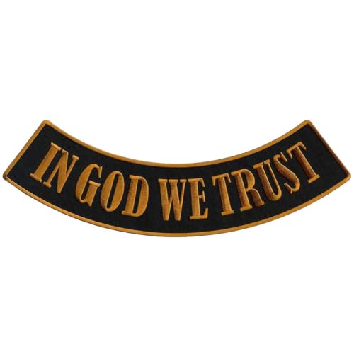 Hot Leathers In God We Trust 12” X 3” Bottom Rocker Patch PPM5135-12 Width x 3 Height Inches
