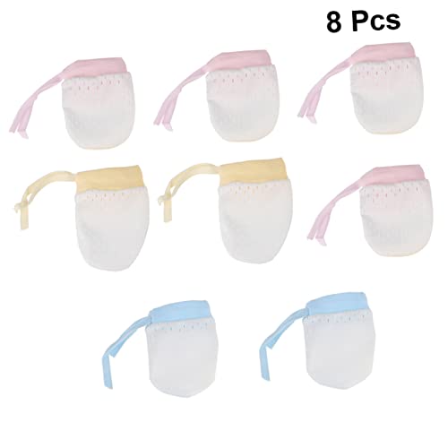 4Pairs Scratching Gloves for Newborns Ice Silk Mittens Friendly Lightweight for Summer Use Keeps Hands Clean3