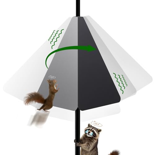 Squirrel Baffle with Dual Defense for Bird Feeder Poles Bird Food House Guard for Shepherd Hook Metal Squirrel Baffle Raccoon Stopper Rust-Proof and Bite-Proof Heavy Duty Carbon Steel