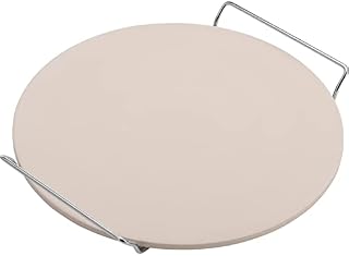 Westmark Kamień do pizzy, Okrągły, ø 33 cm, Ze stojakiem, Ceramika, Beżowy/Srebrny, 32402260