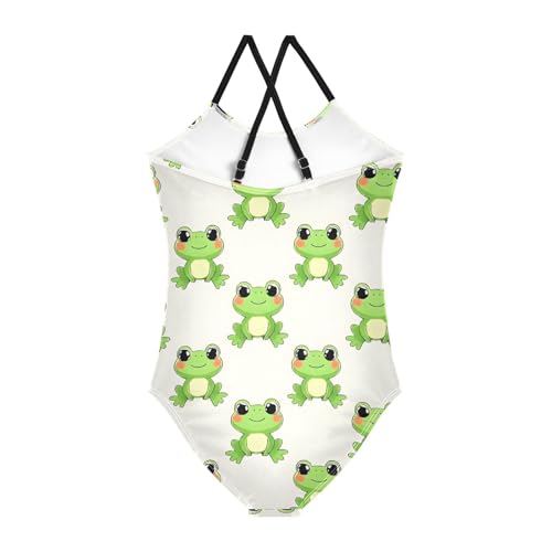 Image of Cartoon Frogs Girls One Piece Swimsuits Summer Quick Dry Beach Bathing Suit