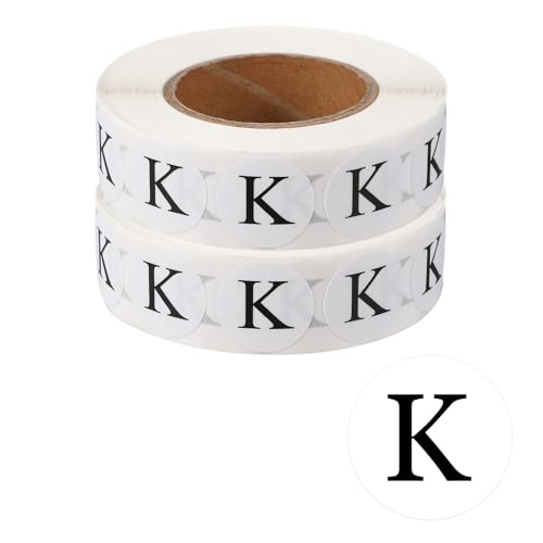 Étiquettes autocollantes lettre K d'inventaire 1600 pcs pour marquage de boîte et logistique