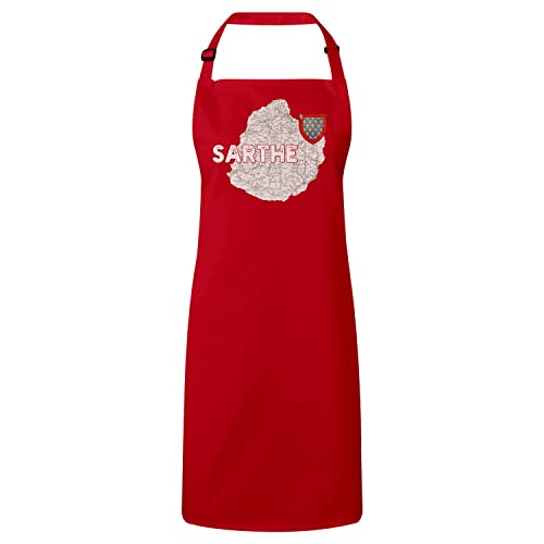 Tablier cuisine premium avec carte ancienne du Mans et de la Sarthe 72