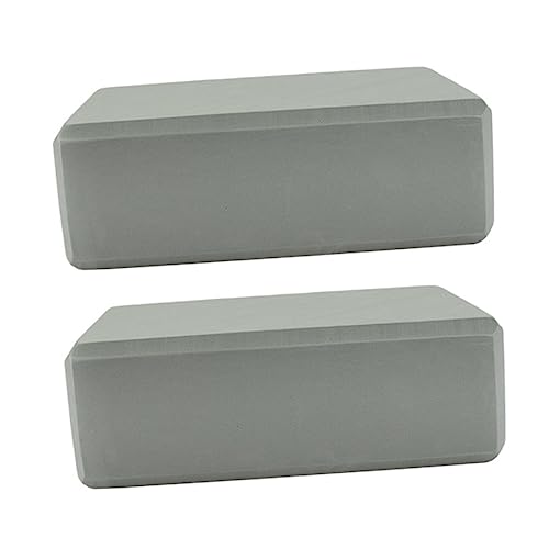 VICASKY 2 PCS High Density Yoga Blocks Skidproof Rectangular Cushions for Home Use Support for Deepening Stretches Comfortable Foundation for Beginners Injuries Grey
