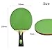 Table Tennis Racket with Double Face Sticky Rubber, Pimples-in, 4 Star Ping Pong Paddle for Beginners and Youth, Lightweight, Red + Black, Short Handle（Long Handle）