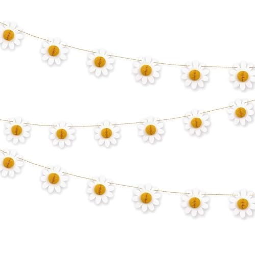 Unique 25595 Daisy & Honeycomb Ball Garland-1.82 m-Groovy Birthday Party-1 Count (Pack of 1), Multicolour