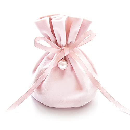 10pcs Sachet Tissu Cadeau en Velours Rose.Utilisé comme Pochon, Sachet Bonbon, Sac Dragées Mariage, Pochette Bijoux, Sac Cadeau Anniversaire(Velours Simple)