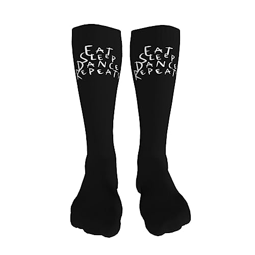 Eat Sleep Dance Repeats Knee High Socks For Women Long Tube Socks Athletic Compression Socks Unisex High Socks Girls3