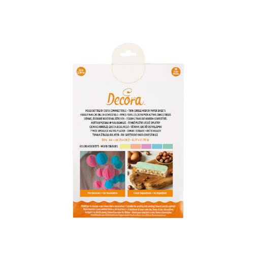 Decora 0321130 Confezione da 10 Fogli Ostia Colori Assortiti Formato A4