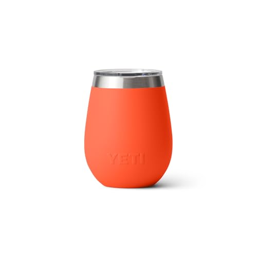 Image of YETI Rambler 10 oz Wine Tumbler, Vacuum Insulated, Stainless Steel with MagSlider Lid, Papaya