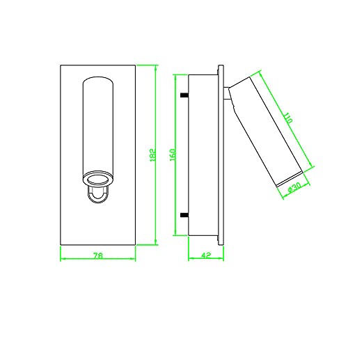 Aplique de Pared LED Moderno y Lámpara de Lectura Orientable para Cabecero de Cama con Interruptor 5