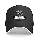 Flyjbs Unisex Piano Music Note Baseball Cap Adjustable, Musical Hat for Men Women