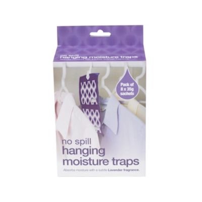 Lakeland No Spill Lavender Fragranced Hanging Wardrobe Moisture Traps - Absorbs Water
