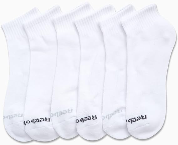 Reebok 6 PAIRS QUARTER CUT PERFORMANCE TRAINING SOCKS SHOE SIZE 6-12.54