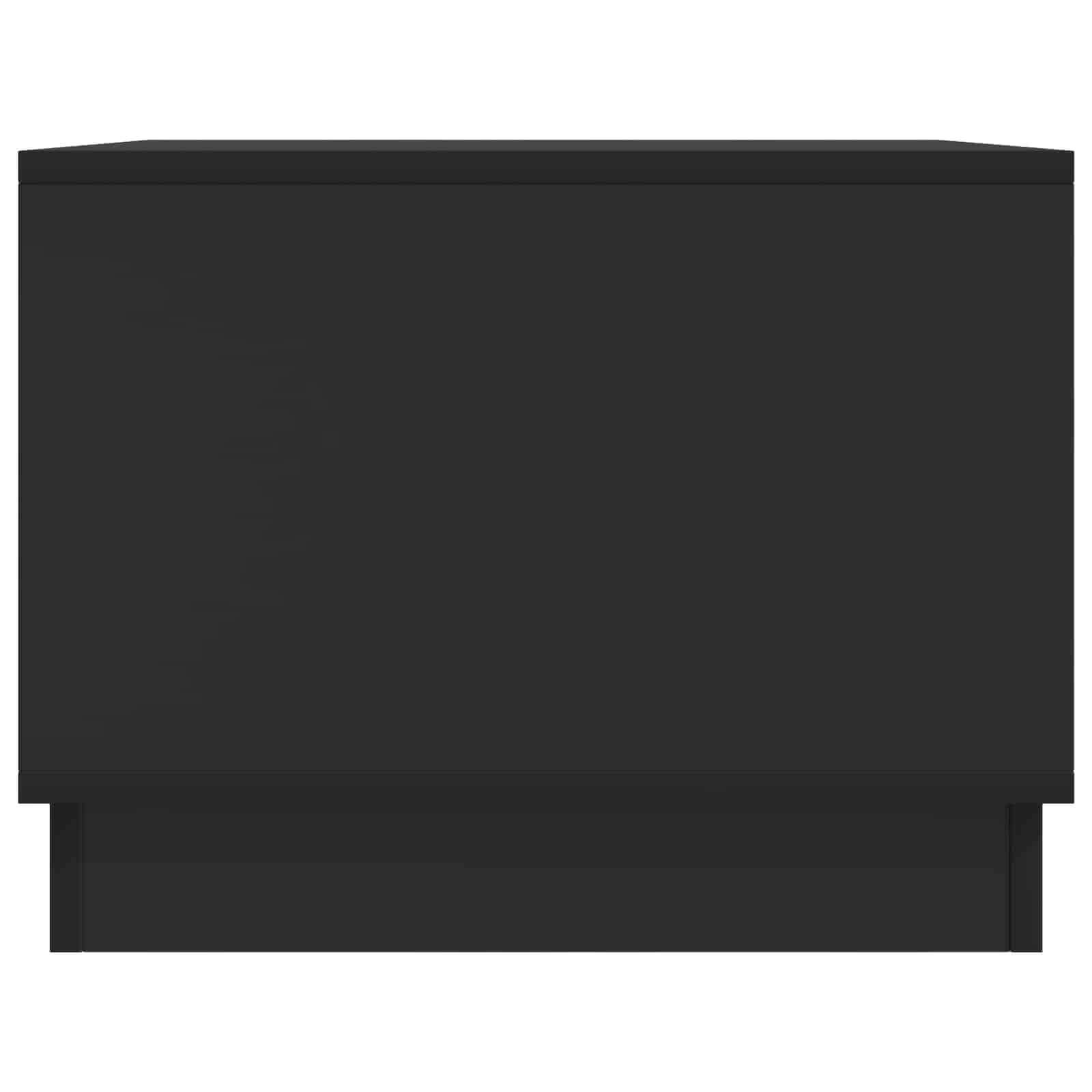 Tavolino da salotto nero, 90 x 50 x 37 cm, in legno con vano portaoggetti | Elegante tavolino da salotto con 2 ante oscillanti e ampio spazio per il vostro soggiorno o ufficio.