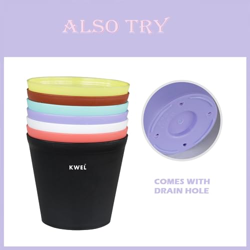 Image of KWEL Nursery Plant Pots for Indoor Outdoor Gardening | Lightweight Plastic Flower Pots with Drainage Holes for Home Balcony Nursery Garden | Purple (Pack of 24) (4 Inch)