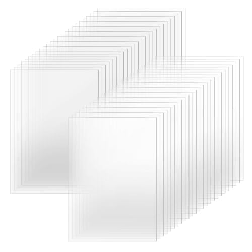 TKOnline 50 PCS Clear Acrylic Sheets, 5" x 7" x 0.01 Plexiglass Sheet