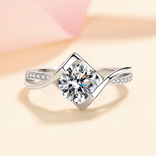Bague cœur orné de moissanite 1ct le cadeau idéal en argent 925