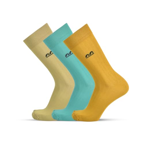 Image of The Sock Street Bamboo Crew Socks for Men Combo | Full Calf Length Premium Bamboo | Odour-Free, Breathable & Durable | Cushioned Base & Anti-bacterial | 3X Softer than Cotton Socks | Pack of 3