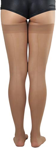Image of ToBeInStyle Women's Sheer Seamless Nylon Contrasting Backseam Stocking