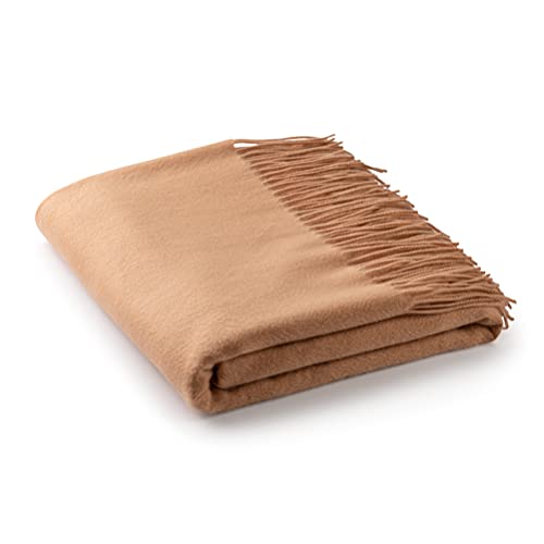 Velanio Cashmere 100% Cashmere Throw Blanket with Fringe 60 x 54 Inch Super Soft Warm for Home